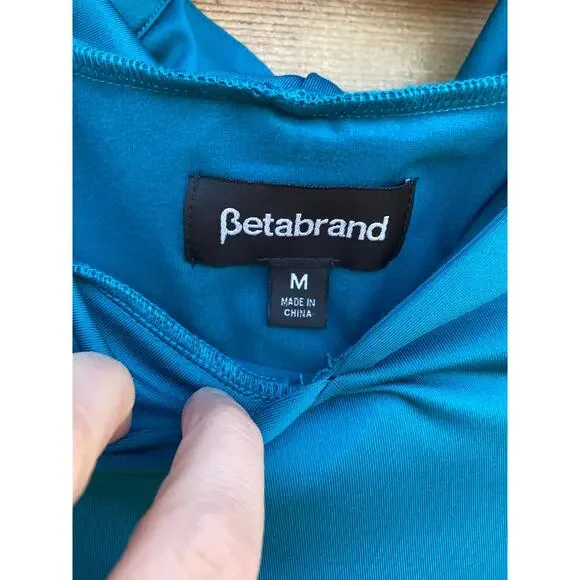 Betabrand blue 'red eye' hooded long sleeve travel dress - Picture 4 of 7